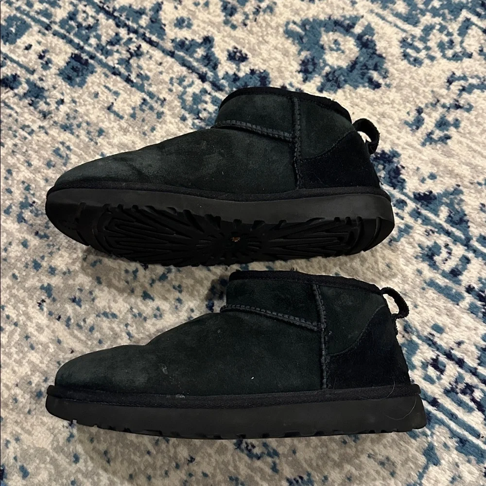 UGG Women's Black Suede Ankle Winter Boots